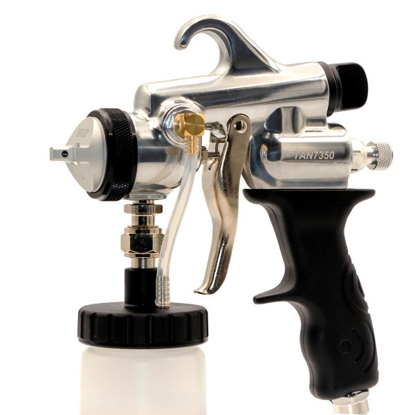 Side angle of the Fuji Spray Sunless TAN7350 spray tan applicator showing the fan-pattern control and Stay Cool Handle